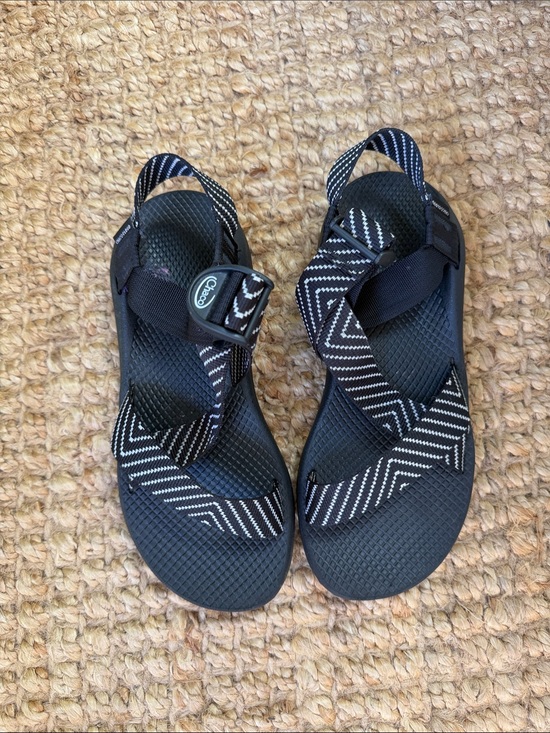 Chaco Shoes - Chaco cloud Black and White Patterned Strap Sandals
